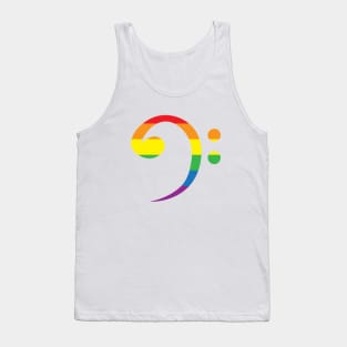 Bass clef in rainbow colour, LGBTQ pride Tank Top